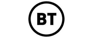 Black and white logo for "BT"