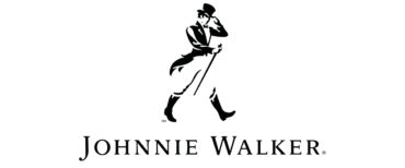 Black and white logo for "Johnnie Walker"